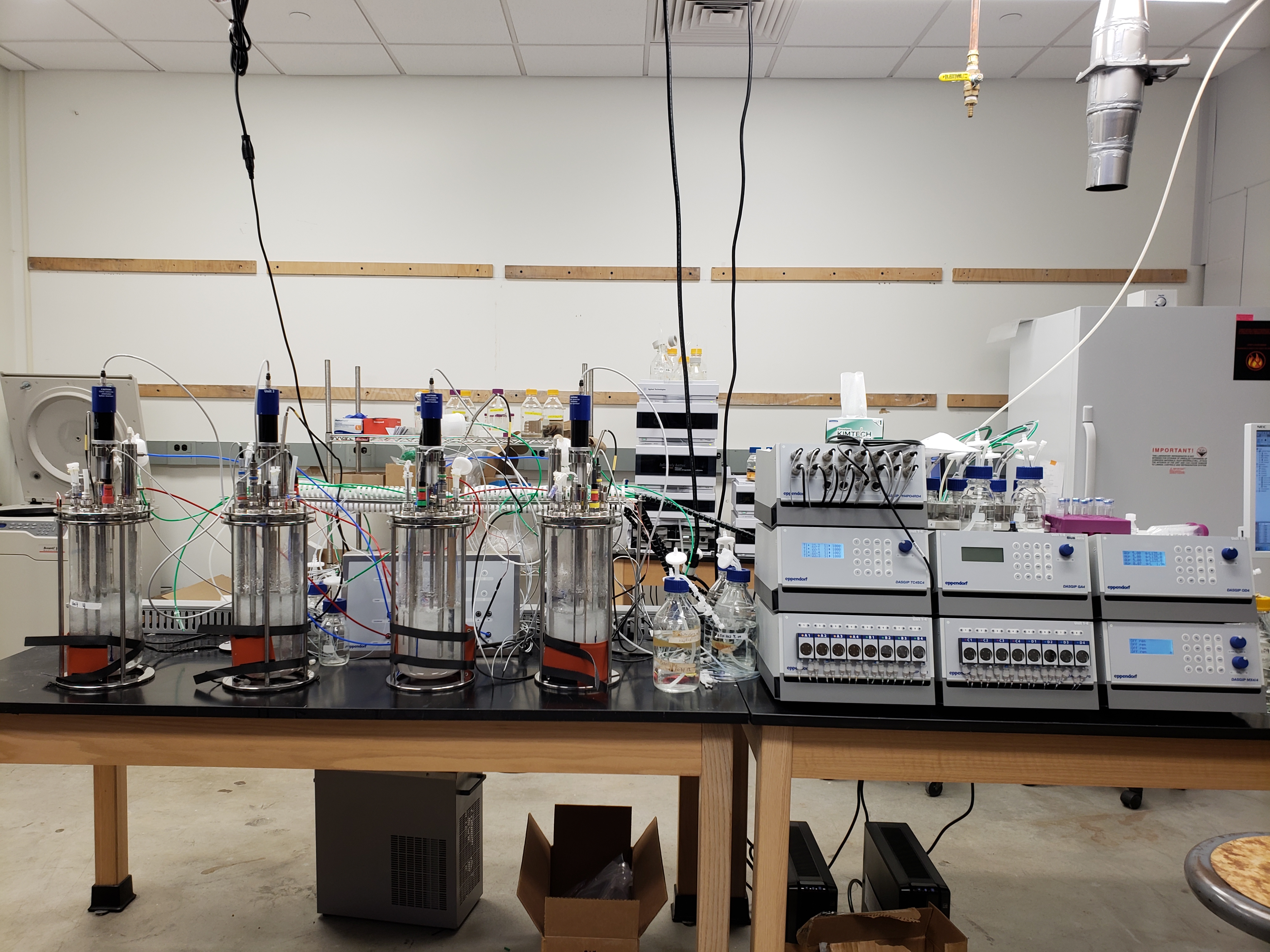 Bioreactor controllers in the lab in 529 JEB